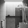 Folding shower screen Hietakari Infinia 213, aluminium frame, grey tinted glass