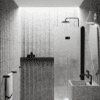 Folding shower screen Hietakari Infinia 213, black frame, Chinchilla patterned glass