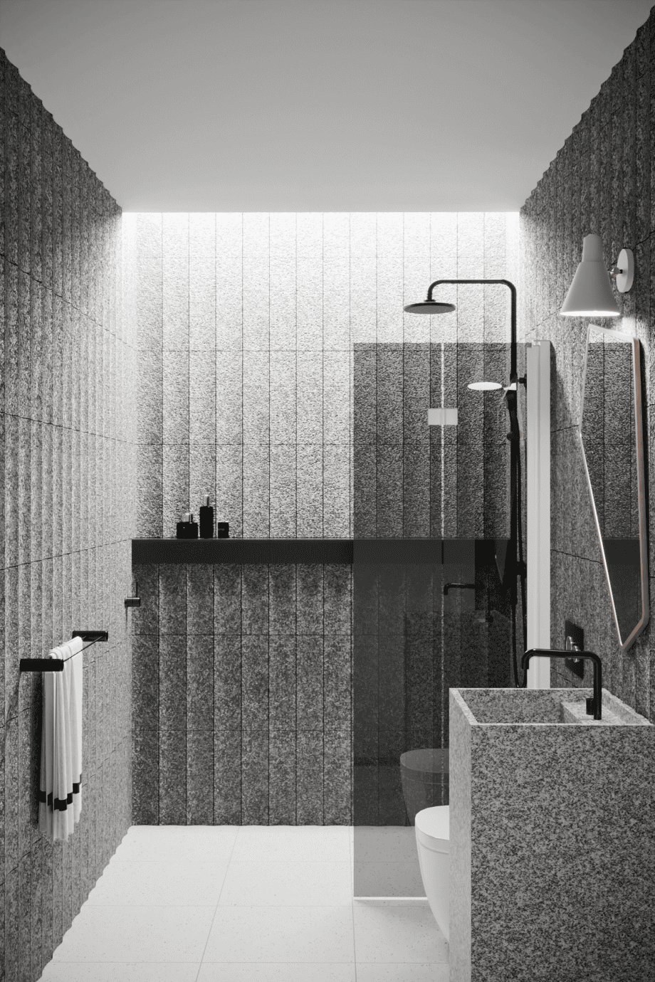Folding shower screen Hietakari Infinia 213, white frame, grey tinted glass