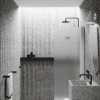 Folding shower screen Hietakari Infinia 213, white frame, satin frosted glass