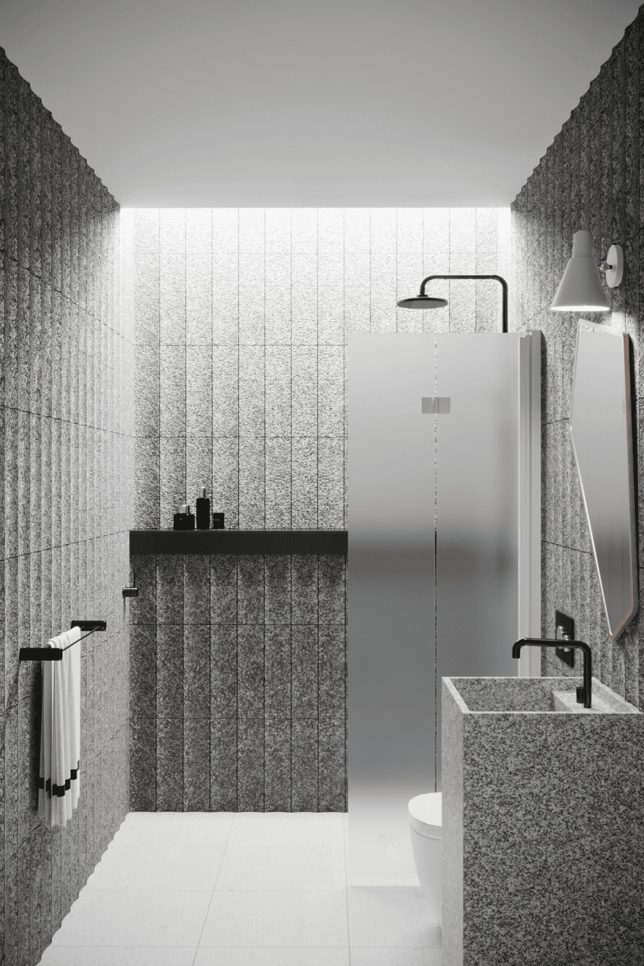 Folding shower screen Hietakari Infinia 213, white frame, satin frosted glass