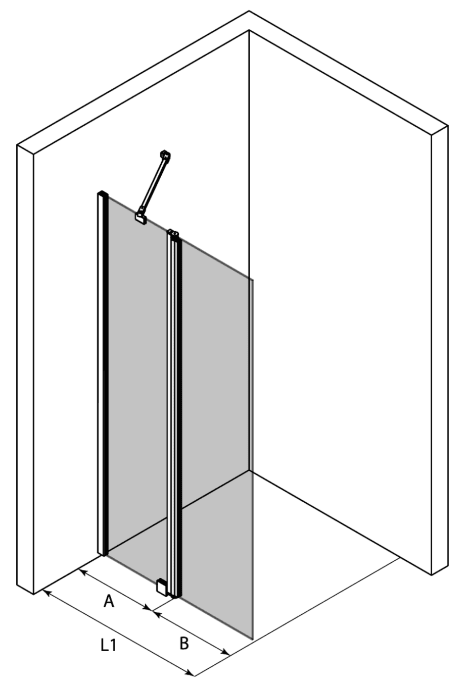 Hinged shower screen with fixed part Hietakari Infinia 214 – 3