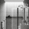 Hinged shower screen with fixed part Hietakari Infinia 214, black frame, clear glass