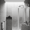 Hinged shower screen with fixed part Hietakari Infinia 214, white frame, Chinchilla patterned glass