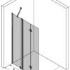Folding shower screen with fixed part Hietakari Infinia 215 – 3D drawing Folding shower screen with fixed part Hietakari Infinia 215 – 3