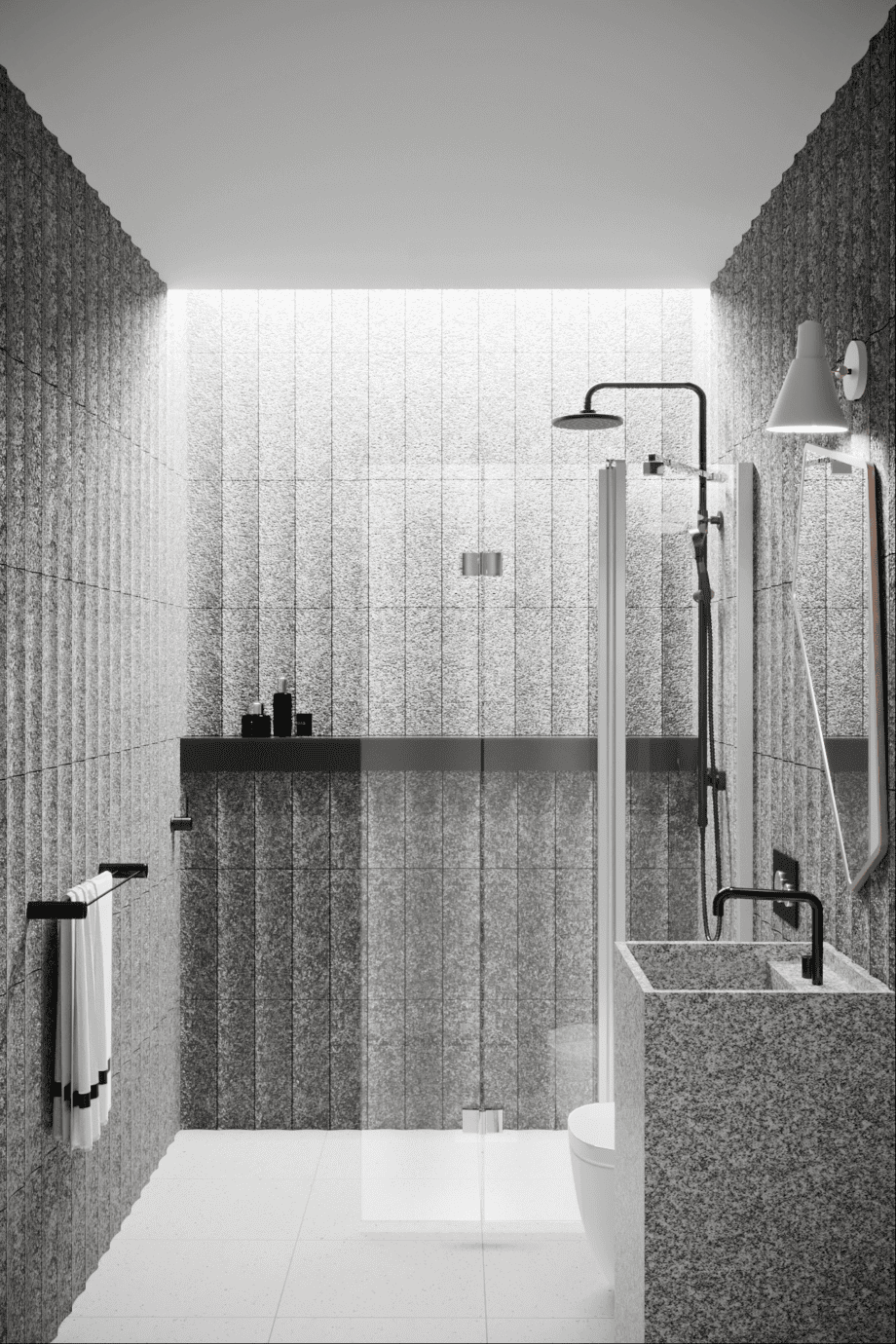 Folding shower screen with fixed part Hietakari Infinia 215, aluminium frame, clear glass Folding shower screen with fixed part Hietakari Infinia 215 – 4