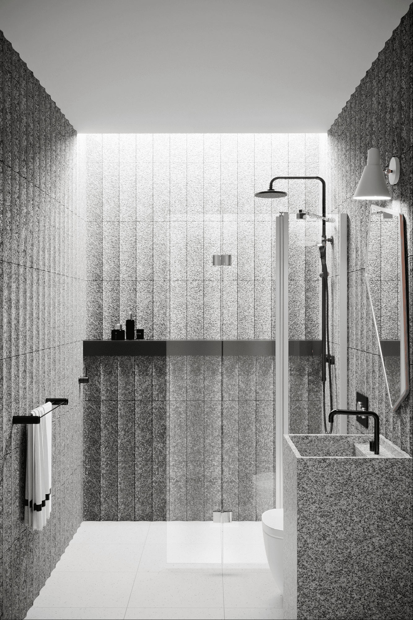 Folding shower screen with fixed part Hietakari Infinia 215 – 4