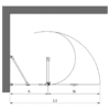 Folding shower screen with fixed part Hietakari Infinia 215 – dimension drawing Folding shower screen with fixed part Hietakari Infinia 215 – 2