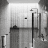 Folding shower screen with fixed part Hietakari Infinia 215, black frame, clear glass Folding shower screen with fixed part Hietakari Infinia 215, black frame, clear glass