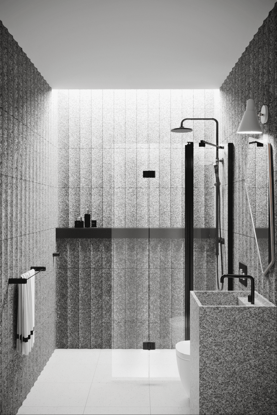 Folding shower screen with fixed part Hietakari Infinia 215, black frame, clear glass Folding shower screen with fixed part Hietakari Infinia 215, black frame, clear glass