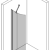 Curved fixed shower screen Hietakari Infinia 221 – 3D drawing Curved fixed shower screen Hietakari Infinia 221 – 3