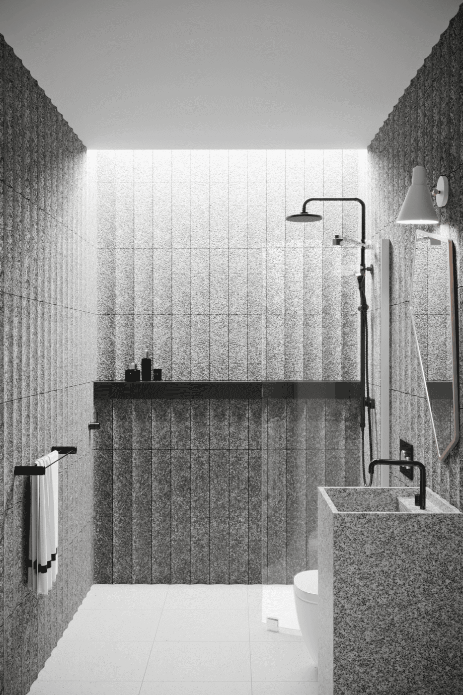 Curved fixed shower screen Hietakari Infinia 221, aluminium frame, clear glass Curved fixed shower screen Hietakari Infinia 221, aluminium frame, clear glass