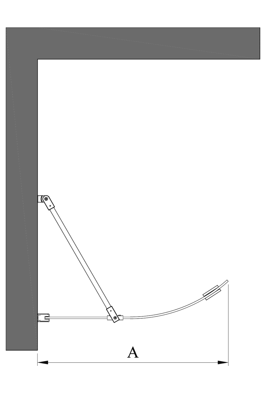 Curved fixed shower screen Hietakari Infinia 221 – 2