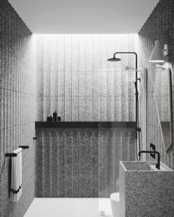 Curved fixed shower screen Hietakari Infinia 221, white frame, clear glass