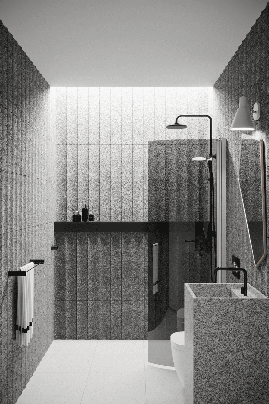 Curved hinged shower door Hietakari Infinia 222, aluminium frame, grey tinted glass Curved hinged shower door Hietakari Infinia 222, aluminium frame, grey tinted glass
