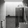 Curved hinged shower door Hietakari Infinia 222, black frame, grey tinted glass Curved hinged shower door Hietakari Infinia 222, black frame, grey tinted glass