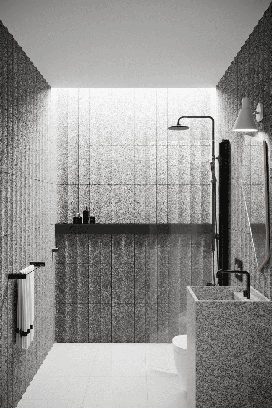 Curved hinged shower door Hietakari Infinia 222, black frame, clear glass Curved hinged shower door Hietakari Infinia 222 – 5
