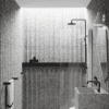 Curved hinged shower door Hietakari Infinia 222, white frame, clear glass Curved hinged shower door Hietakari Infinia 222