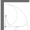 Curved folding shower screen Hietakari Infinia 223 – dimension drawing Curved folding shower screen Hietakari Infinia 223 – dimension drawing