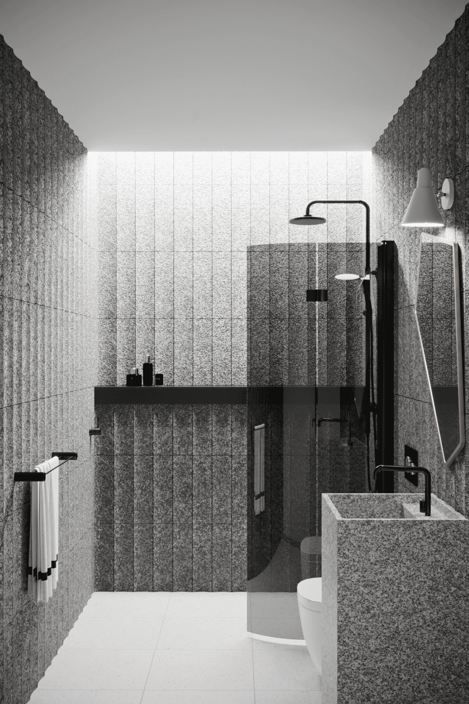 Curved folding shower screen Hietakari Infinia 223, black frame, grey tinted glass Curved folding shower screen Hietakari Infinia 223, black frame, grey tinted glass