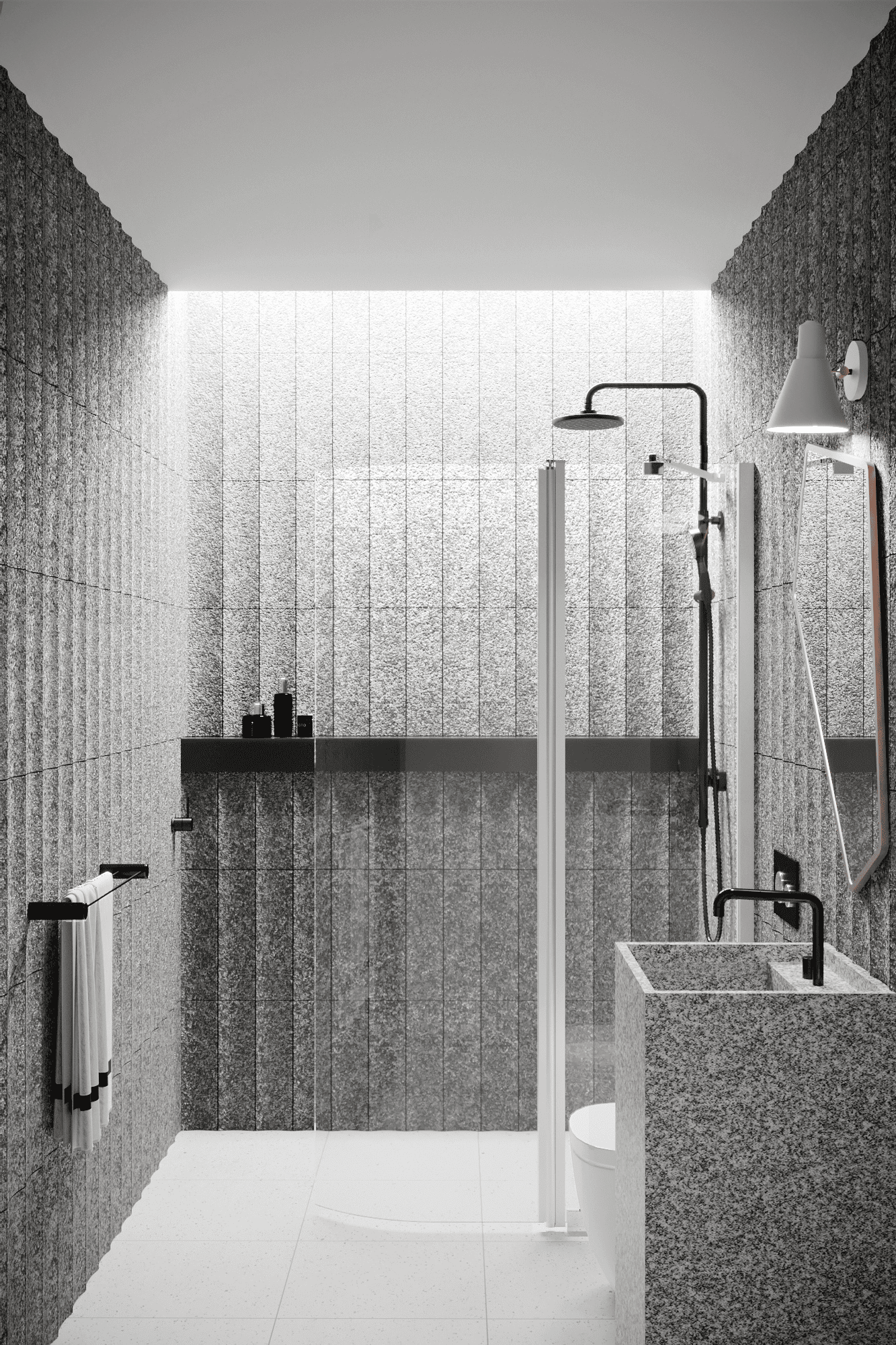 Curved hinged shower screen with fixed part Hietakari Infinia 224, aluminium frame, clear glass Curved hinged shower screen with fixed part Hietakari Infinia 224, aluminium frame, clear glass