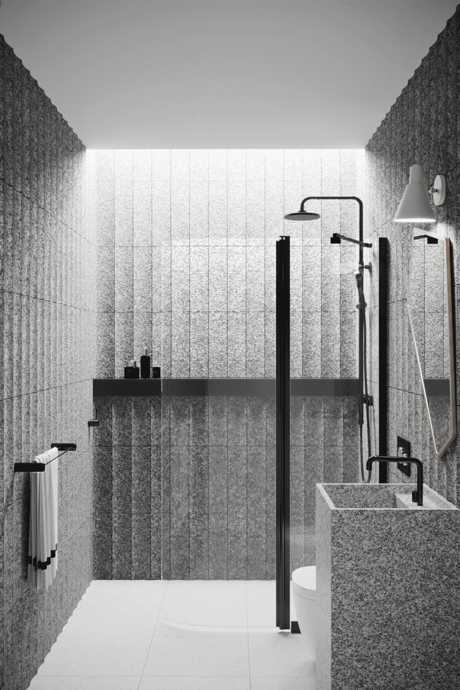 Curved hinged shower screen with fixed part Hietakari Infinia 224, black frame, clear glass Curved hinged shower screen with fixed part Hietakari Infinia 224 – 5