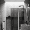 Curved hinged shower screen with fixed part Hietakari Infinia 224, white frame, grey tinted glass Curved hinged shower screen with fixed part Hietakari Infinia 224, white frame, grey tinted glass