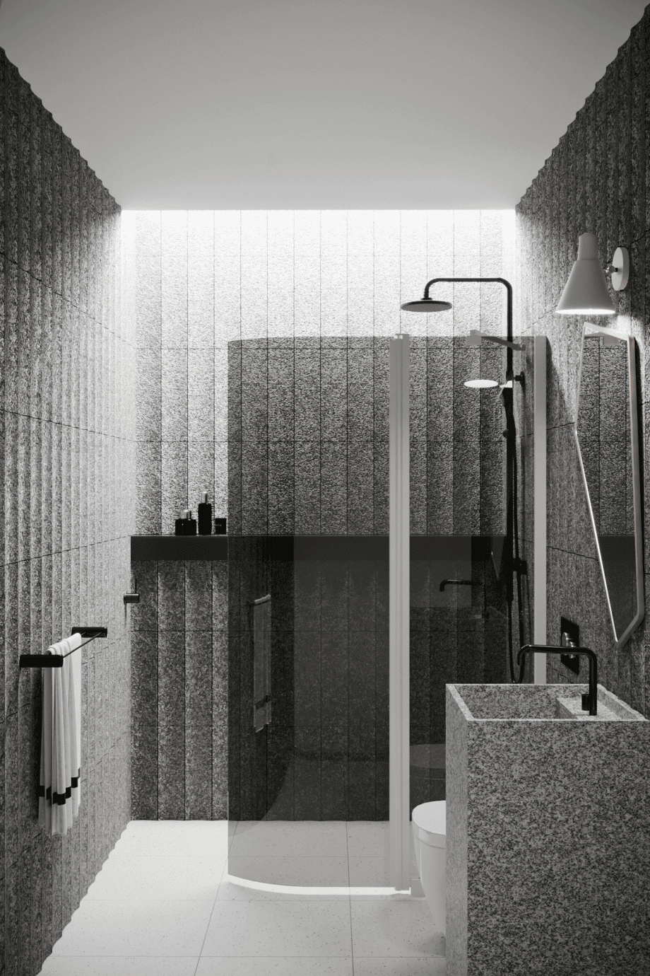 Curved hinged shower screen with fixed part Hietakari Infinia 224, white frame, grey tinted glass Curved hinged shower screen with fixed part Hietakari Infinia 224, white frame, grey tinted glass