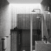 Curved folding shower screen with fixed part Hietakari Infinia 225, white frame, grey tinted glass