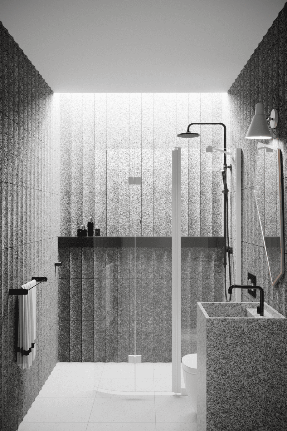 Curved folding shower screen with fixed part Hietakari Infinia 225