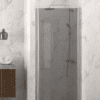 Hinged shower door with wall magnet Hietakari Infinia 233, aluminium frame, grey tinted glass
