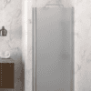 Hinged shower door with wall magnet Hietakari Infinia 233, aluminium frame, satin frosted glass