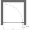 Hinged shower door with wall magnet Hietakari Infinia 233 – dimension drawing