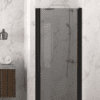 Hinged shower door with wall magnet Hietakari Infinia 233, black frame, grey tinted glass