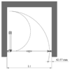 Folding shower door with wall magnet Hietakari Infinia 234 – dimension drawing Folding shower door with wall magnet Hietakari Infinia 234 – 2