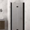 Folding shower door with wall magnet Hietakari Infinia 234, black frame, Chinchilla patterned glass Folding shower door with wall magnet Hietakari Infinia 234, black frame, Chinchilla patterned glass
