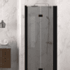 Folding shower door with wall magnet Hietakari Infinia 234, black frame, grey tinted glass Folding shower door with wall magnet Hietakari Infinia 234, black frame, grey tinted glass