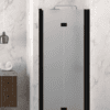 Folding shower door with wall magnet Hietakari Infinia 234, black frame, satin frosted glass Folding shower door with wall magnet Hietakari Infinia 234, black frame, satin frosted glass