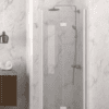 Folding shower door with wall magnet Hietakari Infinia 234, white frame, clear glass Folding shower door with wall magnet Hietakari Infinia 234, white frame, clear glass