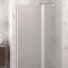 Hinged shower door with fixed part and wall magnet Hietakari Infinia 235, white frame, Chinchilla patterned glass Hinged shower door with fixed part and wall magnet Hietakari Infinia 235, white frame, Chinchilla patterned glass
