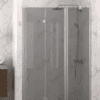 Folding shower door with fixed part and wall magnet Hietakari Infinia 236, aluminium frame, grey tinted glass Folding shower door with fixed part and wall magnet Hietakari Infinia 236, aluminium frame, grey tinted glass