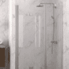 Folding shower door with fixed part and wall magnet Hietakari Infinia 236, aluminium frame, clear glass Folding shower door with fixed part and wall magnet Hietakari Infinia 236 – 4