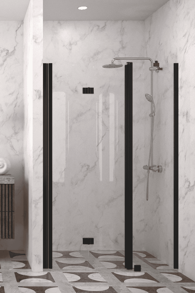 Folding shower door with fixed part and wall magnet Hietakari Infinia 236 – 5