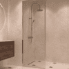 Fully framed fixed shower screen Hietakari Vetro 501, chrome fittings, clear glass Fully framed fixed shower screen Hietakari Vetro 501, chrome fittings, clear glass