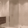 Fully framed fixed shower screen Hietakari Vetro 501, chrome fittings, satin frosted glass Fully framed fixed shower screen Hietakari Vetro 501, chrome fittings, satin frosted glass