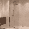 Fully framed fixed shower screen Hietakari Vetro 501, chrome fittings, super bright glass Fully framed fixed shower screen Hietakari Vetro 501, chrome fittings, super bright glass