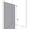 Fully framed fixed shower screen Hietakari Vetro 501 – dimension drawing Fully framed fixed shower screen Hietakari Vetro 501 – dimension drawing