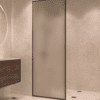 Fully framed fixed shower screen Hietakari Vetro 501, black fittings, satin frosted glass Fully framed fixed shower screen Hietakari Vetro 501, black fittings, satin frosted glass