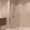 Partially framed fixed shower screen Hietakari Vetro 502, chrome fittings, clear glass Partially framed fixed shower screen Hietakari Vetro 502, chrome fittings, clear glass