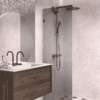 Fixed shower screen Hietakari Vetro 511, Cocoa fittings, grey reeded glass Fixed shower screen Hietakari Vetro 511, Cocoa fittings, grey reeded glass